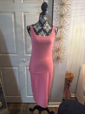 Zara Pink Sleeveless Knit Midi Dress